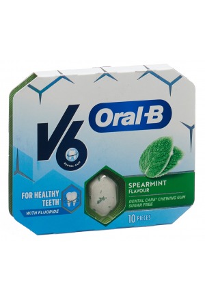 V6 OralB Gomme à mâcher Spearmint Blist 10 pièces