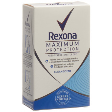 Rexona Déodorant Crème Protection Maximale Clean Fresh 45ml