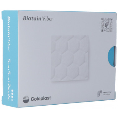 Pansement fibreux gélifiant Biatain Fiber 5x5cm 10 pièces
