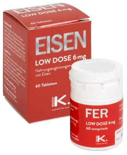 FER doctor K. Low Dose Comprimés 6mg 60 pièces FER doctor K. Low Dose Comprimés 6mg 60 pièces