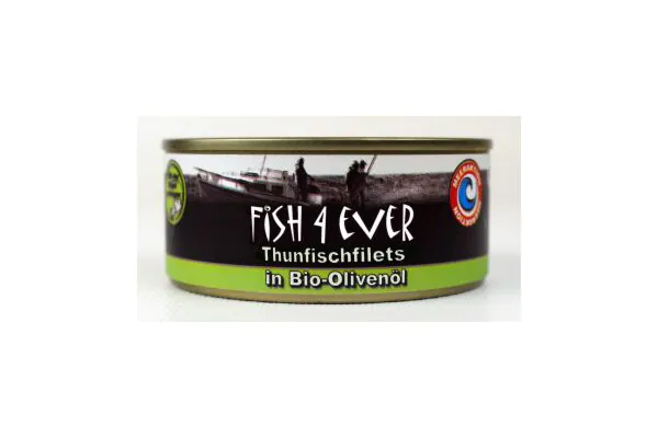 FISH4EVER Filets de thon à l'huile d'olive bio Ds 160g