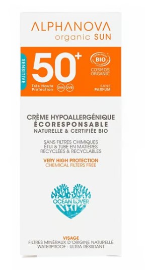 ALPHANOVA® SUN visage bio SPF50+ hypoallergénique 50g