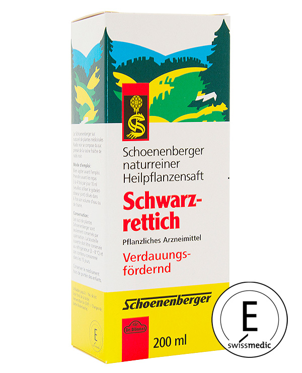 Jus de plantes médicinales au raifort noir Schoenenberger 200ml Jus de plantes médicinales au raifort noir Schoenenberger 200ml