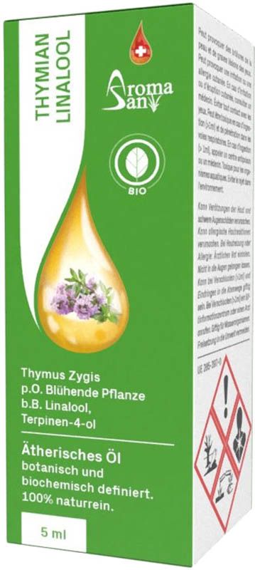 Aromasan Thym zygis linalol Huile essentielle bio 5ml Aromasan Thym zygis linalol Huile essentielle bio 5ml