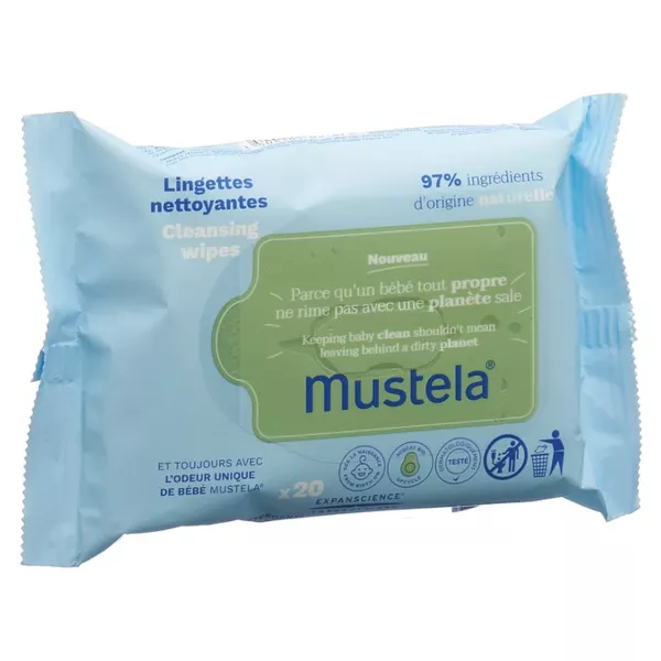 Lingettes nettoyantes Mustela peau normale Btl 20 pièces