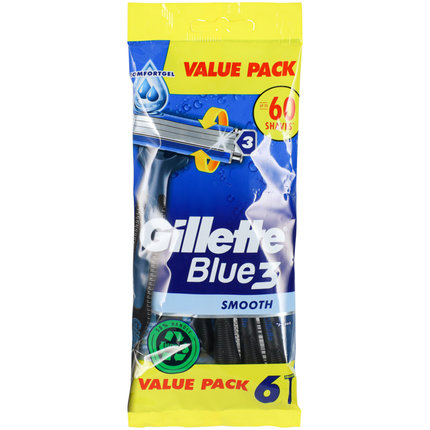 Gillette Blue 3 Smooth rasoir jetable 6 pièces