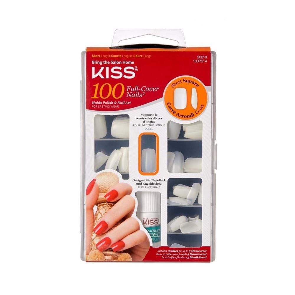 KISS Ongles plats couverture complète et pointes Short Square