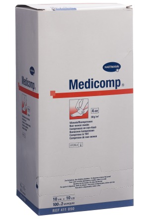 Medicomp Bl 4 plis S30 10x10 stérile 100 x 2 pièces