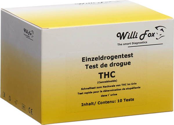 Willi Fox Test de drogue THC individuel urine 10 pièces Willi Fox Test de drogue THC individuel urine 10 pièces