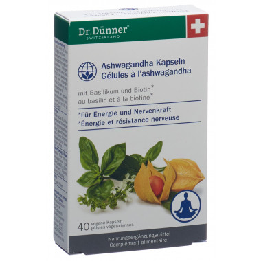 Dr. Dünner PhytoWorld Ashwagandha Energie + Nerfs Capsules 40 pièces Dr. Dünner PhytoWorld Ashwagandha Energie + Nerfs Capsules 40 pièces