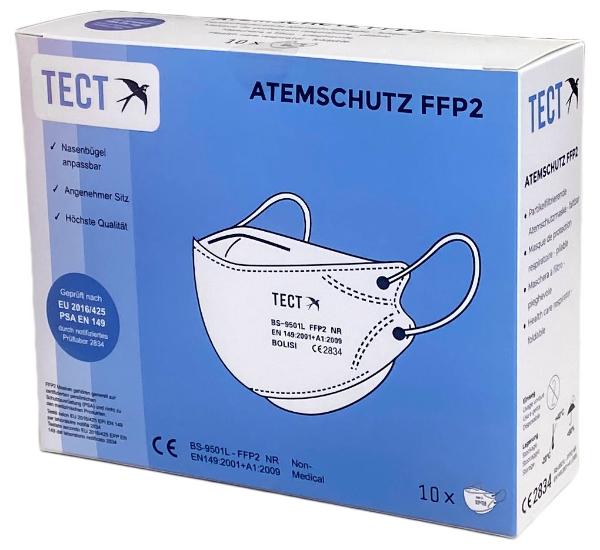 Nitrotect TECT FFP2 Masque de protection respiratoire comf pliable sans valve ...