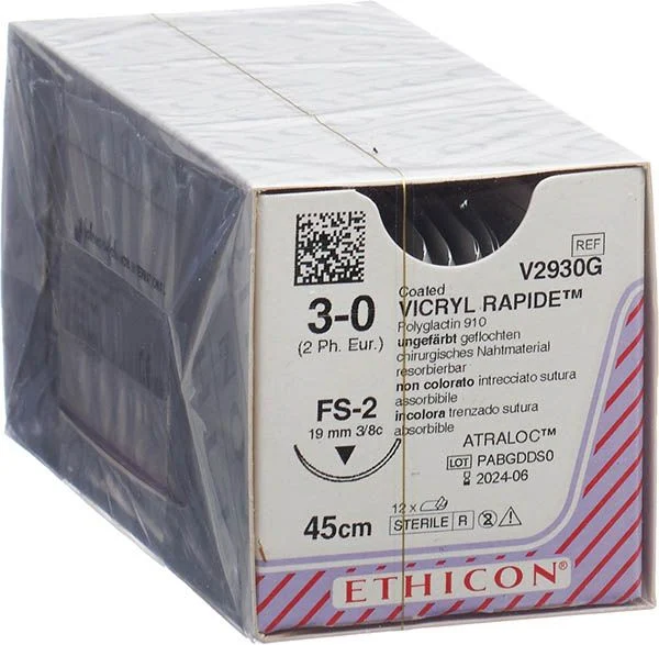 VICRYL RAPID 45cm non teinté 3-0 FS-2 12 pièces