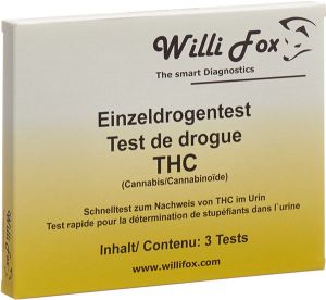 Willi Fox Test de drogue THC individuel urine 5 pièces Willi Fox Test de drogue THC individuel urine 5 pièces