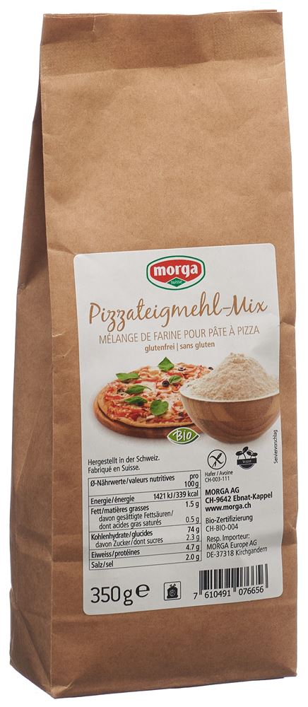 Morga Mélange de farine pour pâte à pizza gf Bio 350g Morga Mélange de farine pour pâte à pizza gf Bio 350g
