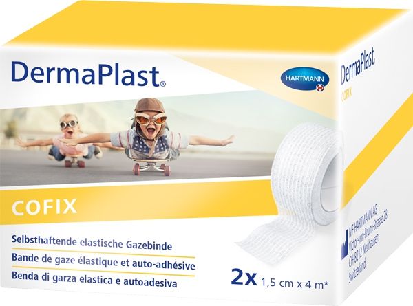 DermaPlast® CoFix 1.5cmx4m blanc 2 pièces DermaPlast® CoFix 1.5cmx4m blanc 2 pièces