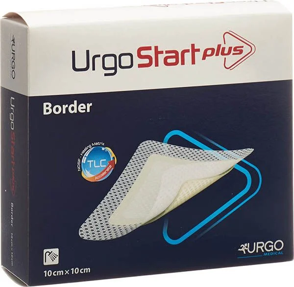Pansement adhésif UrgoSTART Plus Border 10x10cm 10 pièces Pansement adhésif UrgoSTART Plus Border 10x10cm 10 pièces