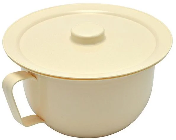 Sundo Pot de chambre avec couvercle Poignée 13x22cm ivoire