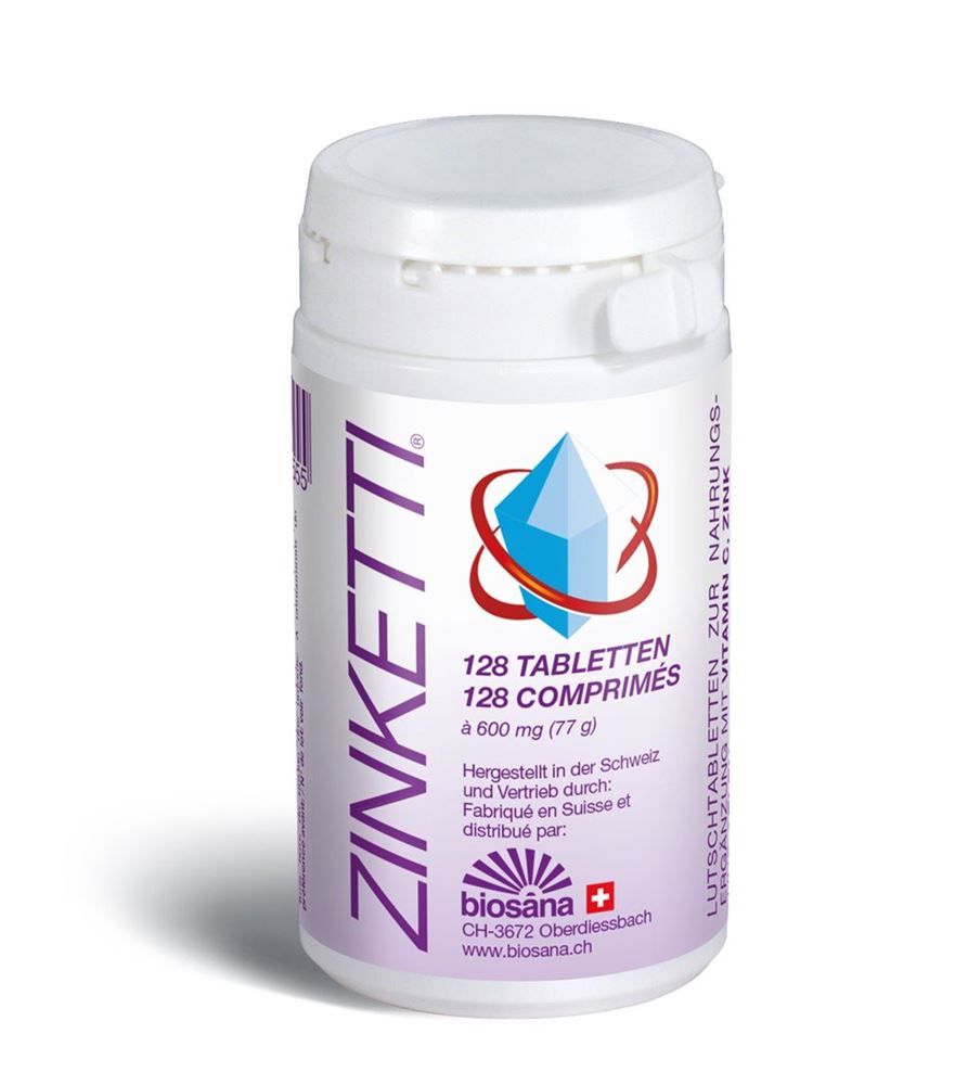 ZINKETTI Vitamine C Zinc comprimés Ds 128 pièces ZINKETTI Vitamine C Zinc comprimés Ds 128 pièces