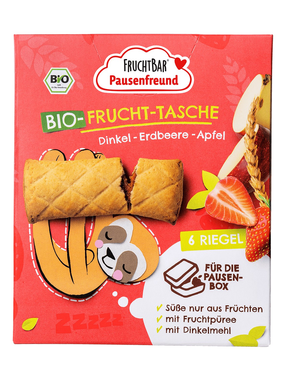 Fruchtbar Sac à fruits bio épeautre fraise pomme 6x 22g