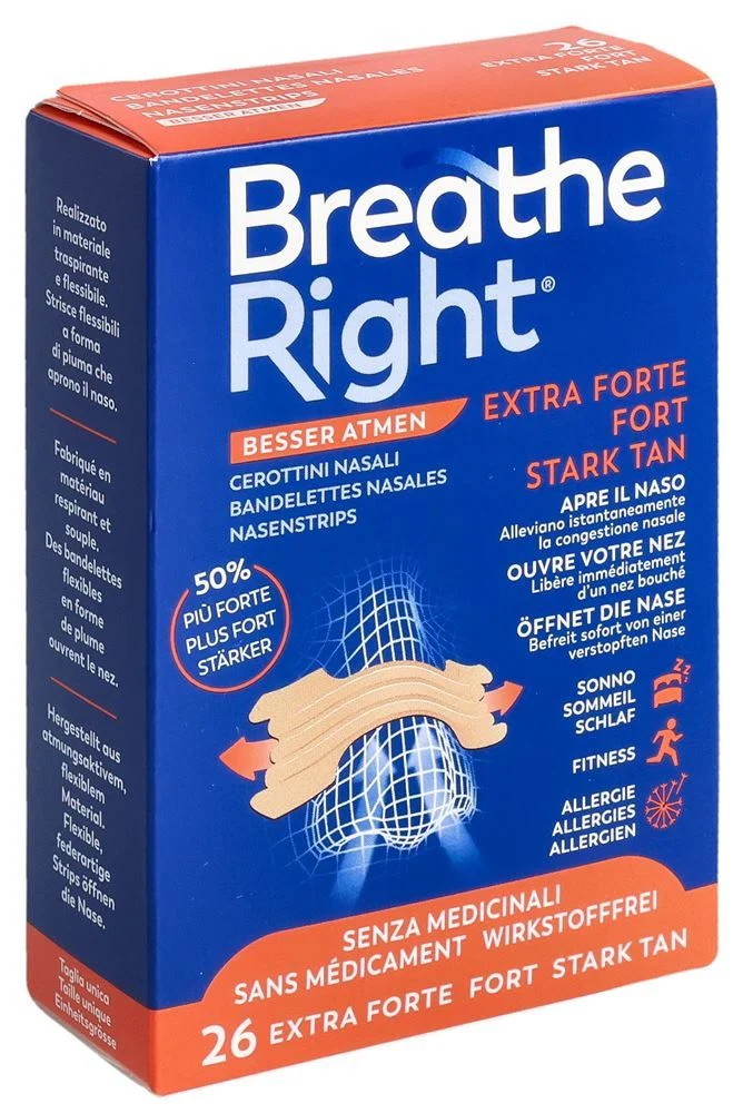 Breathe Right Pansement nasal EXTRA Stren TAN 26 pièces