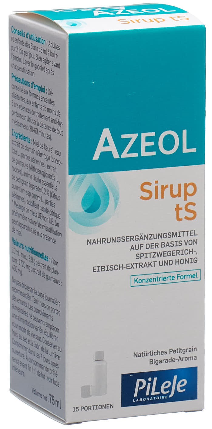 AZEOL toux sèche sirop Petitgrain naturel arôme Bigarade Fl 75ml