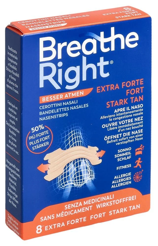 Breathe Right Pansement nasal EXTRA Stren TAN 8 pièces