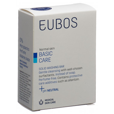 Eubos savon solide non parfumé bleu 125g