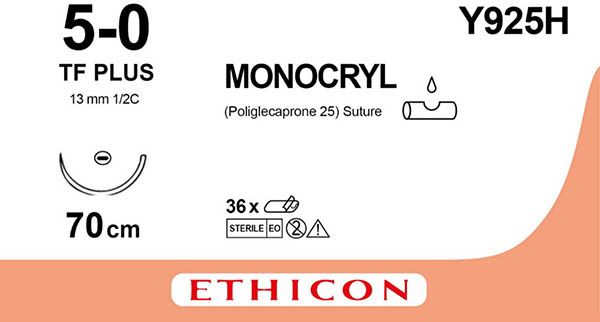 MONOCRYL PLUS 70cm non coloré 5-0 P-3 36 pièces