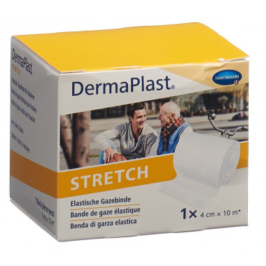 DermaPlast STRETCH bande de gaze elatique 4cmx10m blanc DermaPlast STRETCH bande de gaze elatique 4cmx10m blanc