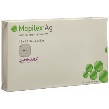 Mepilex Ag pansement mousse Safetac 10x20cm silicone 5 pièces