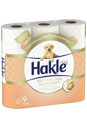Papier toilette Hakle Propreté Riche Beurre de Karité Rouleau 9 pièces