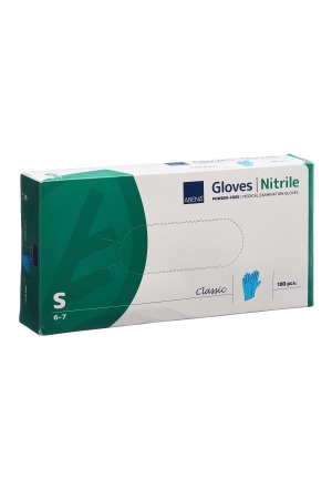 ABENA Cla Nitrilhan S 240mm non poudré non stérile bleu 100 pces