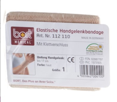 BORT Bandage pour poignet Velcro 8cm Gr1 -17cm beige BORT Bandage pour poignet Velcro 8cm Gr1 -17cm beige
