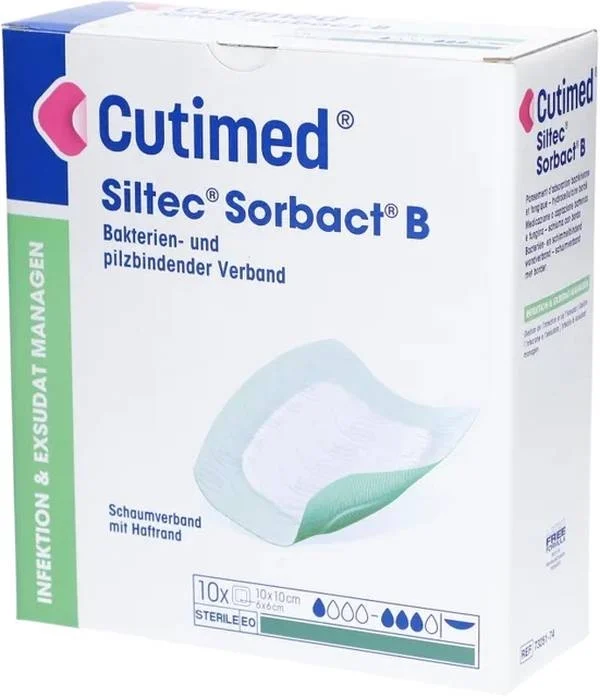 Pansement mousse Cutimed Siltec Plus S silicone 10 x 10 cm 10 pièces