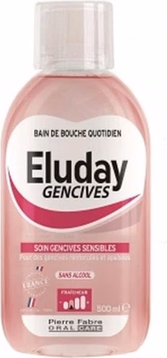 ELUDAY solution de rinçage buccal pour les gencives flacon de 500ml