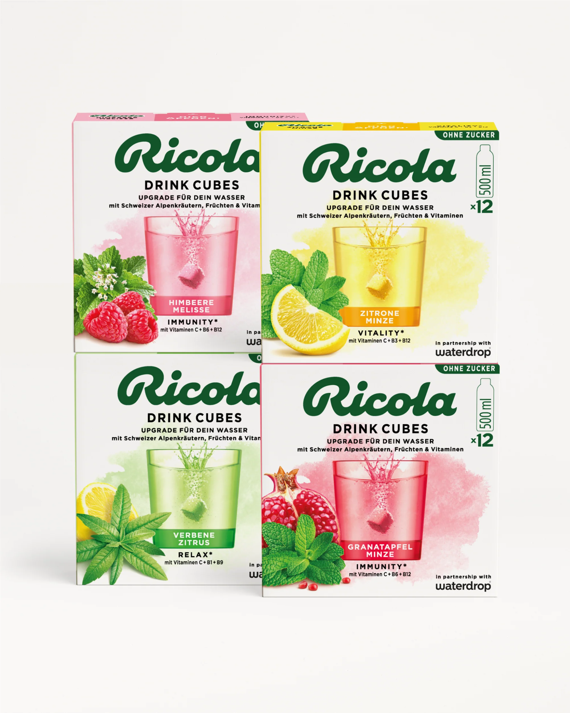 Ricola Drink Cubes Grenade Menthe sans sucre 25.8g