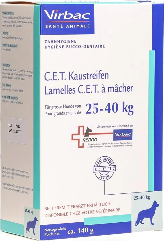 CET Hygiène dentaire bandes à mâcher chiens 25-40 kg 140 g