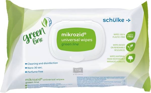 MIKROZID universal wipes greenline SP btl 114 pièces MIKROZID universal wipes greenline SP btl 114 pièces