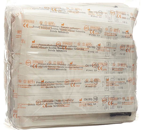 Qualimed Cathéter Femme CH10 18cm PVC st 100 pièces