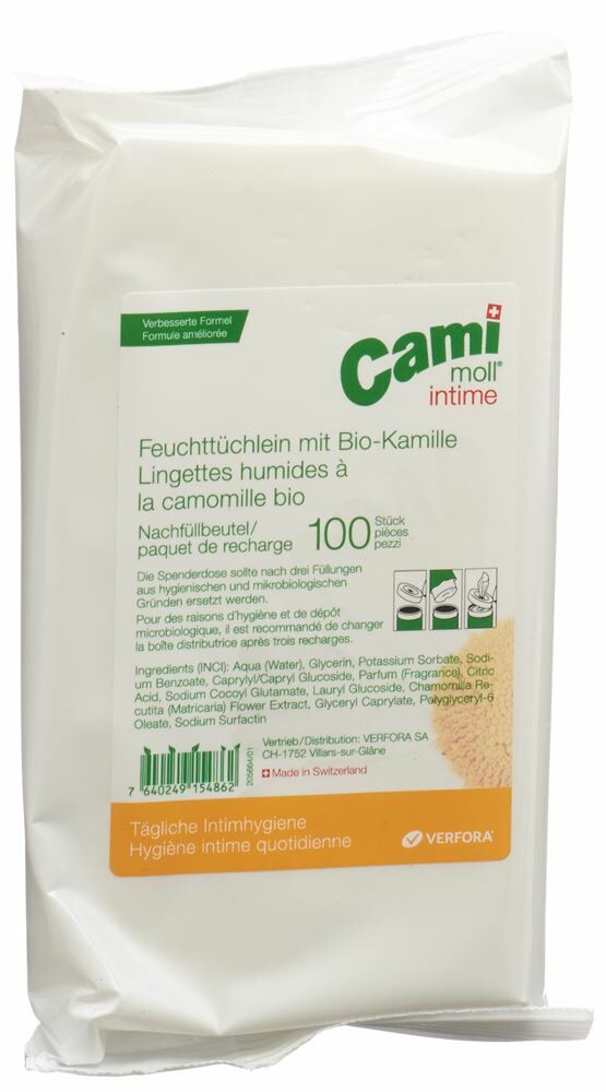 cami moll lingettes intimes refill nouvelle formule 100 pièces cami moll lingettes intimes refill nouvelle formule 100 pièces