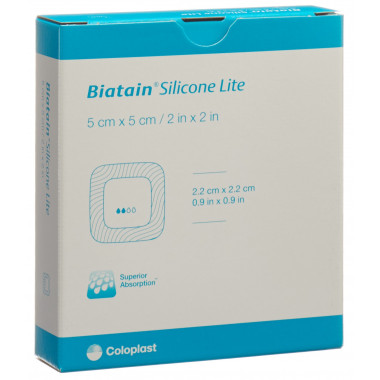 Pansement mousse Biatain Silicone Lite 5x5cm 5 pièces