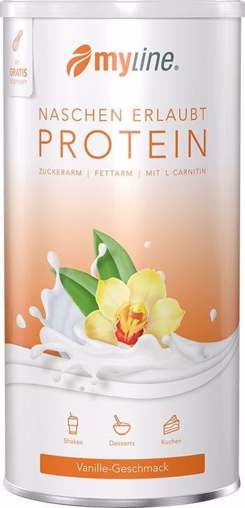 MYLINE Protéines avec L-carnitine, poudre à la vanille sans aspartame, 400 g