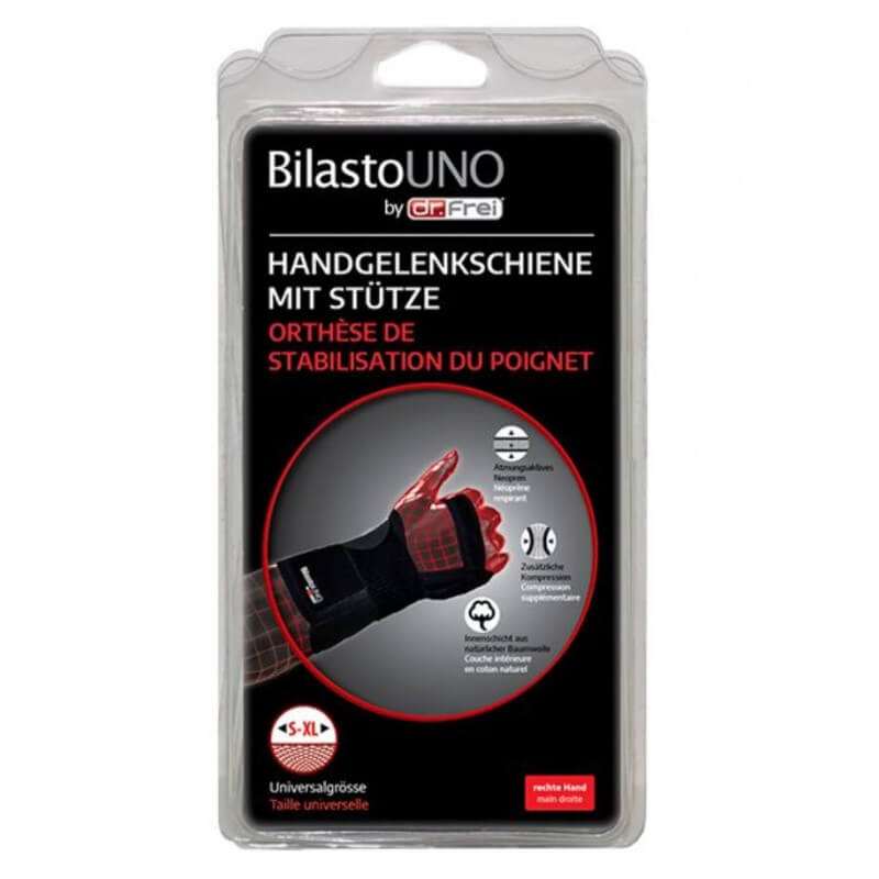 Attelle de poignet Bilasto Uno S-XL droite avec support et Velcro