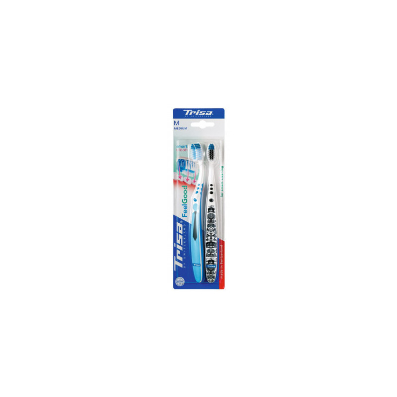 Brosse à dents Trisa Feelgood Smart Clean Duo medium Brosse à dents Trisa Feelgood Smart Clean Duo medium