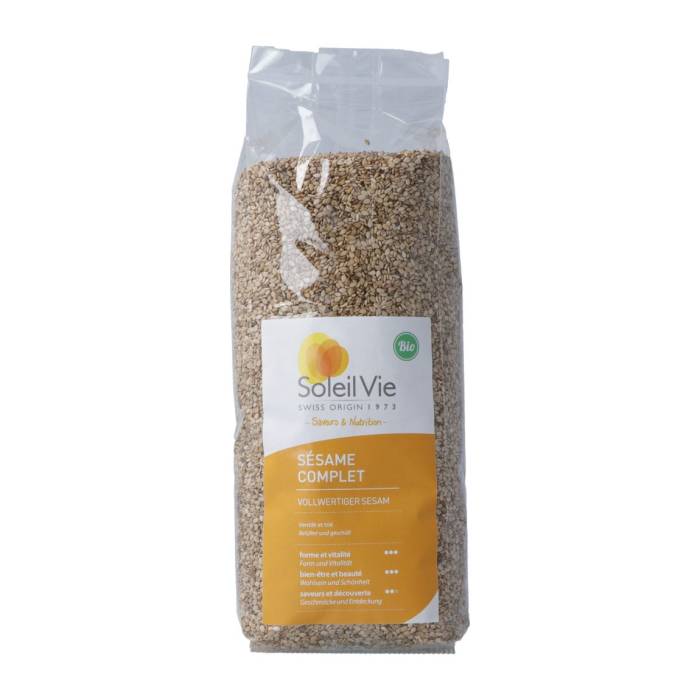 Soleil Vie Graines de sésame complet bio 500g