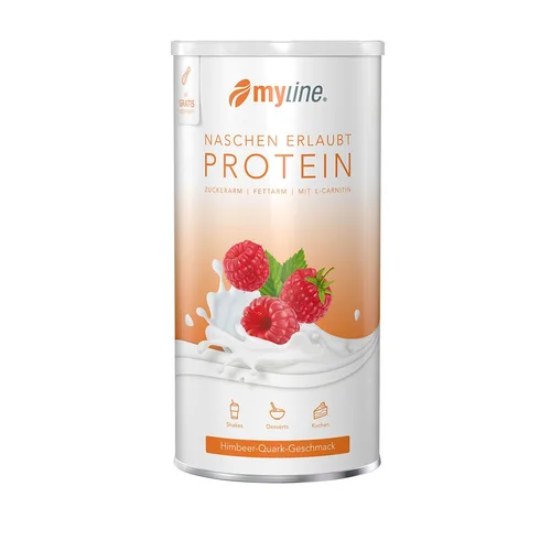 MYLINE Protéines avec L-carnitine en poudre, saveur framboise-fromage blanc, 400 g
