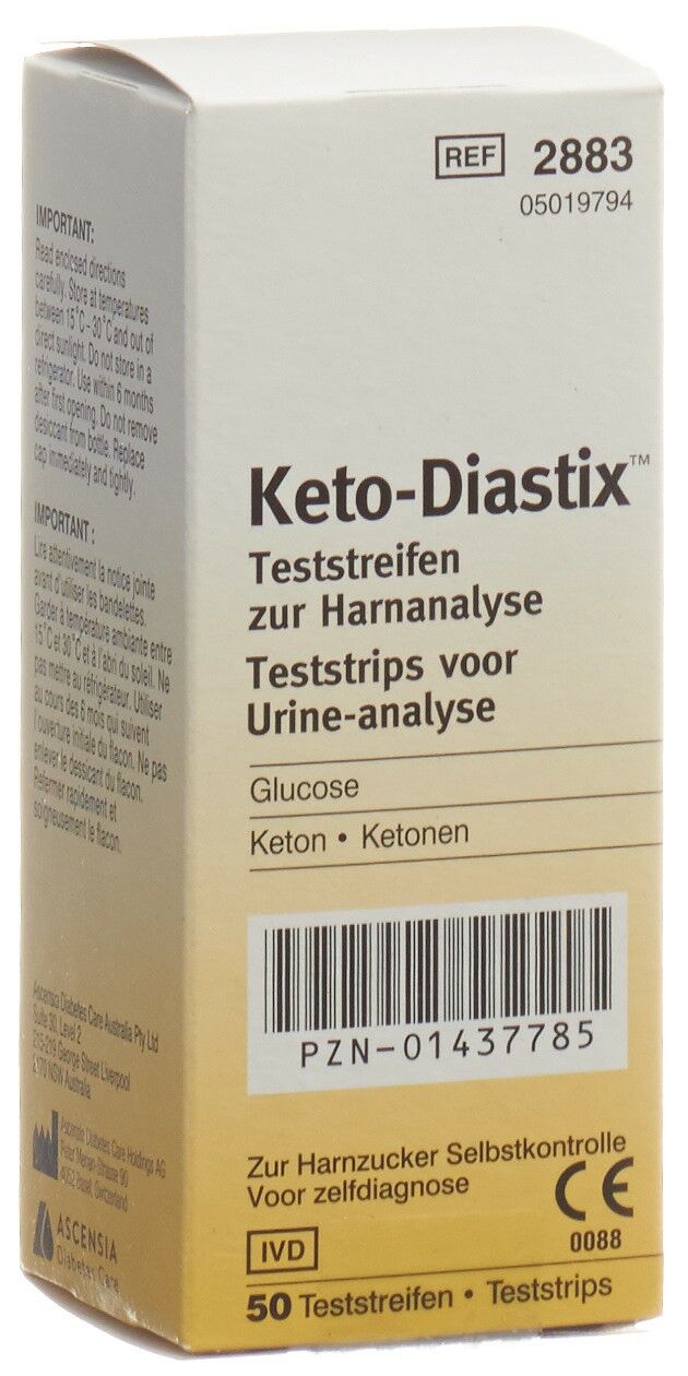 Bandelettes Keto-Diastix 50 pièces