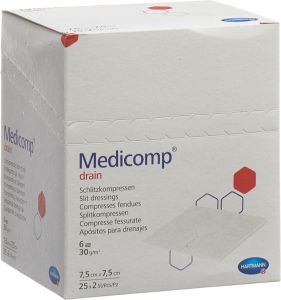 Medicomp drain 7.5x7.5 stérile 25 Btl 2 pièces