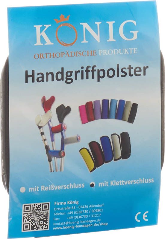 König rembourrage de poignée béquilles noir velcro 1 paire