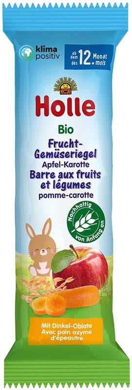 HOLLE Barre aux fruits et légumes pomme carotte bio 25 g